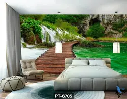 پوستر دیواری طرح پل روی دریاچه کد PT6705