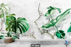پوستر دیواری نقاشی طرح برگ گل کد PT6915