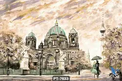 پوستر دیواری نقاشی طرح عمارت سلطنتی کد PT7633