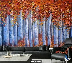 پوستر دیواری نقاشی طرح درختان پاییزی کد PT6946