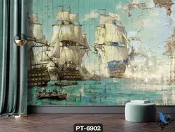 پوستر دیواری نقاشی طرح کشتی کد PT6902