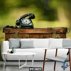 پوستر دیواری طرح تلفن و چمدان کد PT7677