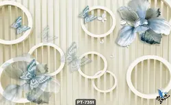 پوستر دیواری سه بعدی طرح حلقه و پروانه کد PT7351