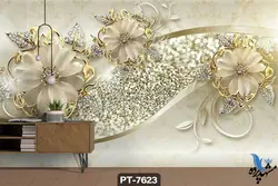 پوستر دیواری طرح گل سه بعدی کد PT7623