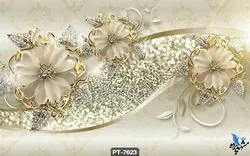پوستر دیواری طرح گل سه بعدی کد PT7623