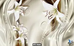پوستر دیواری طرح گل سه بعدی کد PT7615