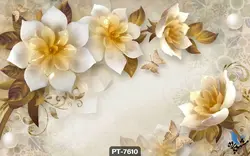 پوستر دیواری طرح گل سه بعدی کد PT7610
