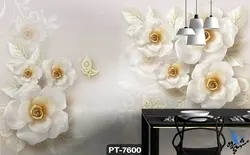 پوستر دیواری طرح گل سه بعدی کد PT7600