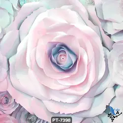 پوستر دیواری طرح گل صورتی سه بعدی کد PT7398