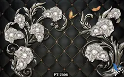 پوستر دیواری طرح گل سه بعدی کد PT7396