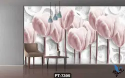 پوستر دیواری طرح گل سه بعدی کد PT7395