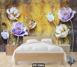 پوستر دیواری طرح گل سه بعدی کد PT7394