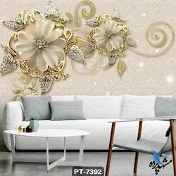 پوستر دیواری طرح گل سه بعدی کد PT7392