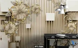 پوستر دیواری طرح گل سه بعدی کد PT7391