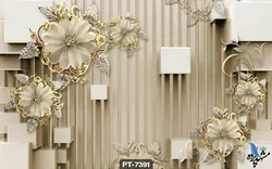 پوستر دیواری طرح گل سه بعدی کد PT7391