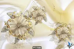 پوستر دیواری طرح گل سه بعدی کد PT7390