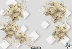 پوستر دیواری طرح گل سه بعدی کد PT7389