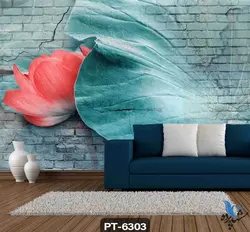 پوستر دیواری طرح گل سه بعدی کد PT6303