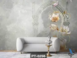 پوستر دیواری طرح گل سه بعدی کد PT6298