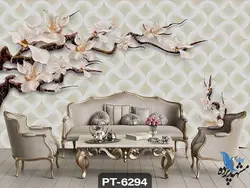 پوستر دیواری طرح گل سه بعدی کد PT6294