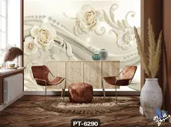 پوستر دیواری سه بعدی طرح گل کد PT6290