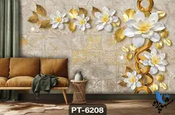 پوستر دیواری طرح گل سه بعدی کد PT-6208