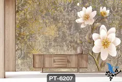 پوستر دیواری طرح گل سه بعدی کد PT-6207