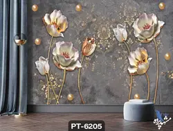 پوستر دیواری طرح گل سه بعدی کد PT-6205