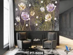 پوستر دیواری طرح گل سه بعدی کد PT-6204