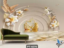 پوستر دیواری طرح گل سه بعدی کد PT6276