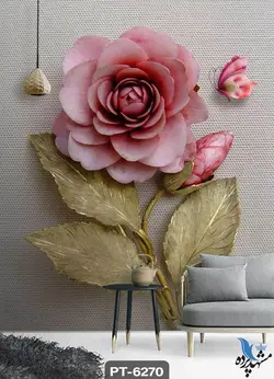 پوستر دیواری طرح گل سه بعدی کد PT6270