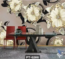 پوستر دیواری طرح گل سه بعدی کد PT6266
