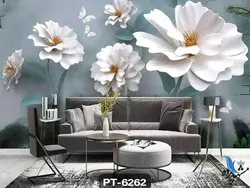 پوستر دیواری طرح گل سه بعدی کد PT6262