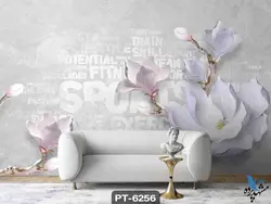 پوستر دیواری طرح گل سه بعدی کد PT6256