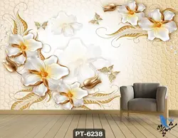 پوستر دیواری طرح گل سه بعدی کد PT6238