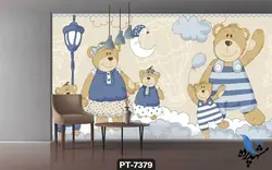 پوستر دیواری کودک طرح خرس های خندان کد PT-7379