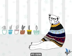 پوستر دیواری کودک طرح خرس نشسته کد PT-7378