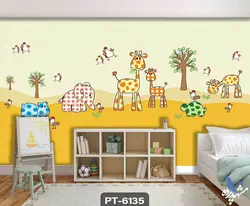 پوستر دیواری کودک طرح زرافه کد PT-6135