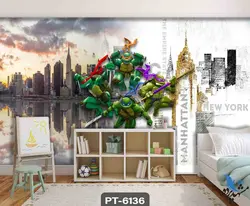 پوستر دیواری کودک طرح لاک پشت های نینجا کد PT-6136