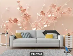 پوستر دیواری طرح گل سه بعدی کد PT6249