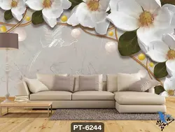 پوستر دیواری طرح گل سه بعدی کد PT6244