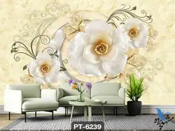 پوستر دیواری طرح گل سه بعدی کد PT6239
