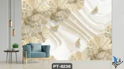 پوستر دیواری طرح گل سه بعدی کد PT6236