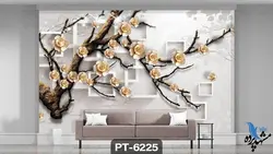پوستر دیواری طرح گل سه بعدی کد PT6225