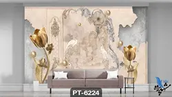 پوستر دیواری طرح گل سه بعدی کد PT6224