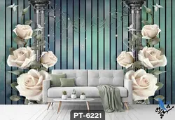 پوستر دیواری طرح گل سه بعدی کد PT6221