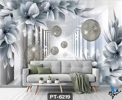 پوستر دیواری طرح گل سه بعدی کد PT6219
