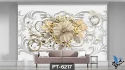 پوستر دیواری طرح گل سه بعدی کد PT6217