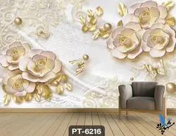 پوستر دیواری طرح گل سه بعدی کد PT6216