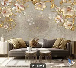 پوستر دیواری طرح گل سه بعدی کد PT6214